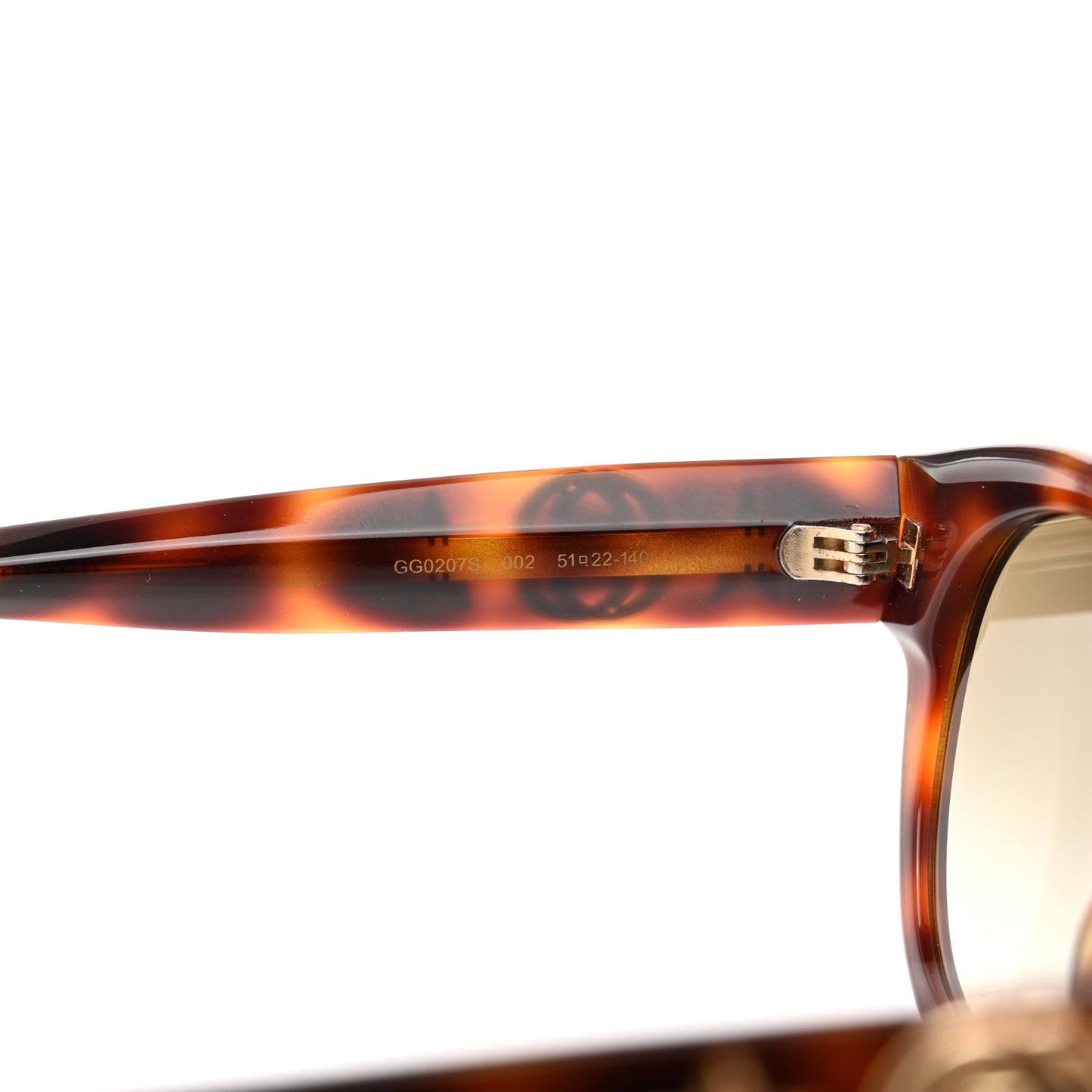 Acetate Round Frame GG Star Sunglasses GG0207S Tortoiseshell