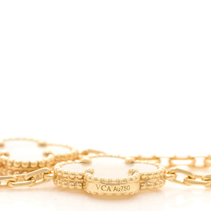Van Cleef & Arpels 18K Yellow Gold Mother of Pearl 10 Motifs Vintage Alhambra Necklace 5 of 5