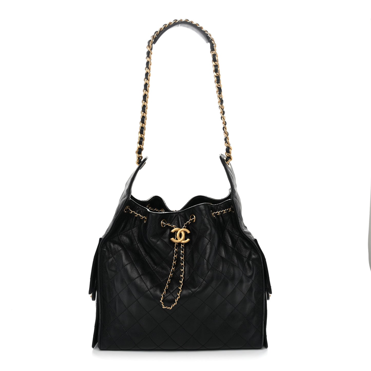 Caviar Quilted Medium Chanel 25 Handbag Black