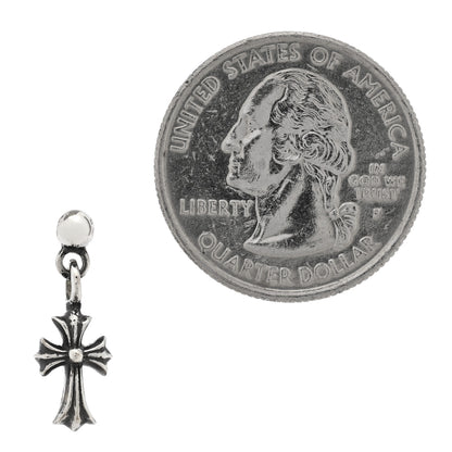 Chrome Hearts Sterling Silver Cross Drop Single Earring 2 of 4