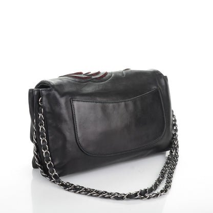 Chanel Lambskin Tweed Large Camellia Petals Flap Black 3 of 7