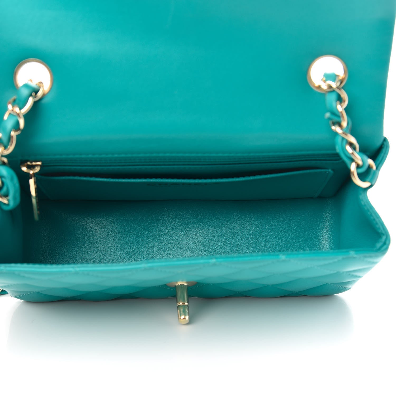 Chanel Lambskin Quilted Mini Rectangular Flap Green 5 of 10