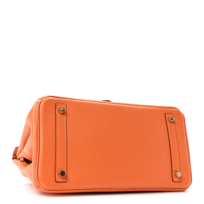 Hermes Taurillon Clemence Birkin 30 Orange 4 of 11