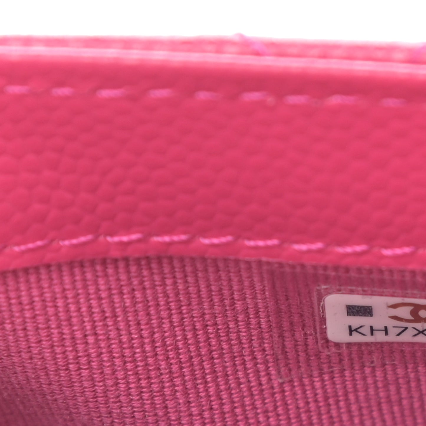 Caviar Quilted Flap Phone Holder With Chain Pink