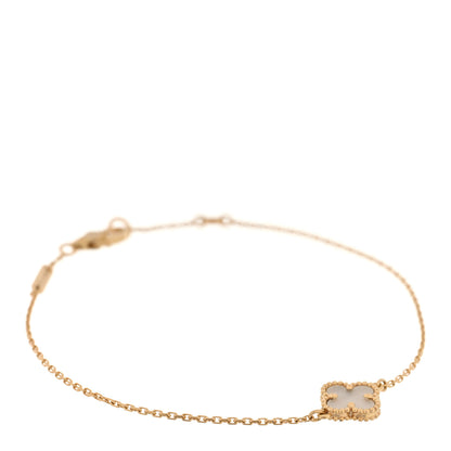 Van Cleef & Arpels 18K Yellow Gold Mother of Pearl Sweet Alhambra Bracelet 1 of 3