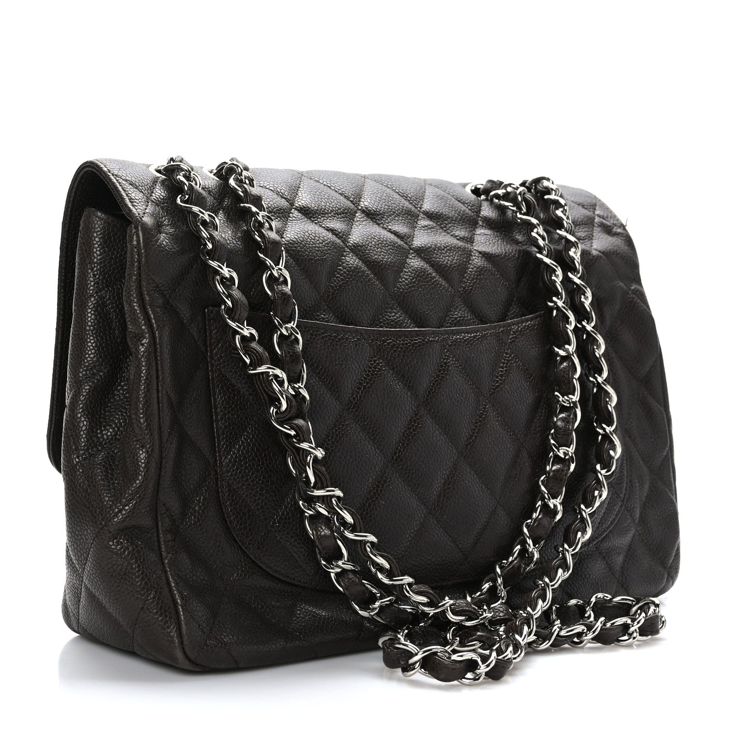 Chanel Caviar Quilted Jumbo Single Flap Dark Brown 2 of 9