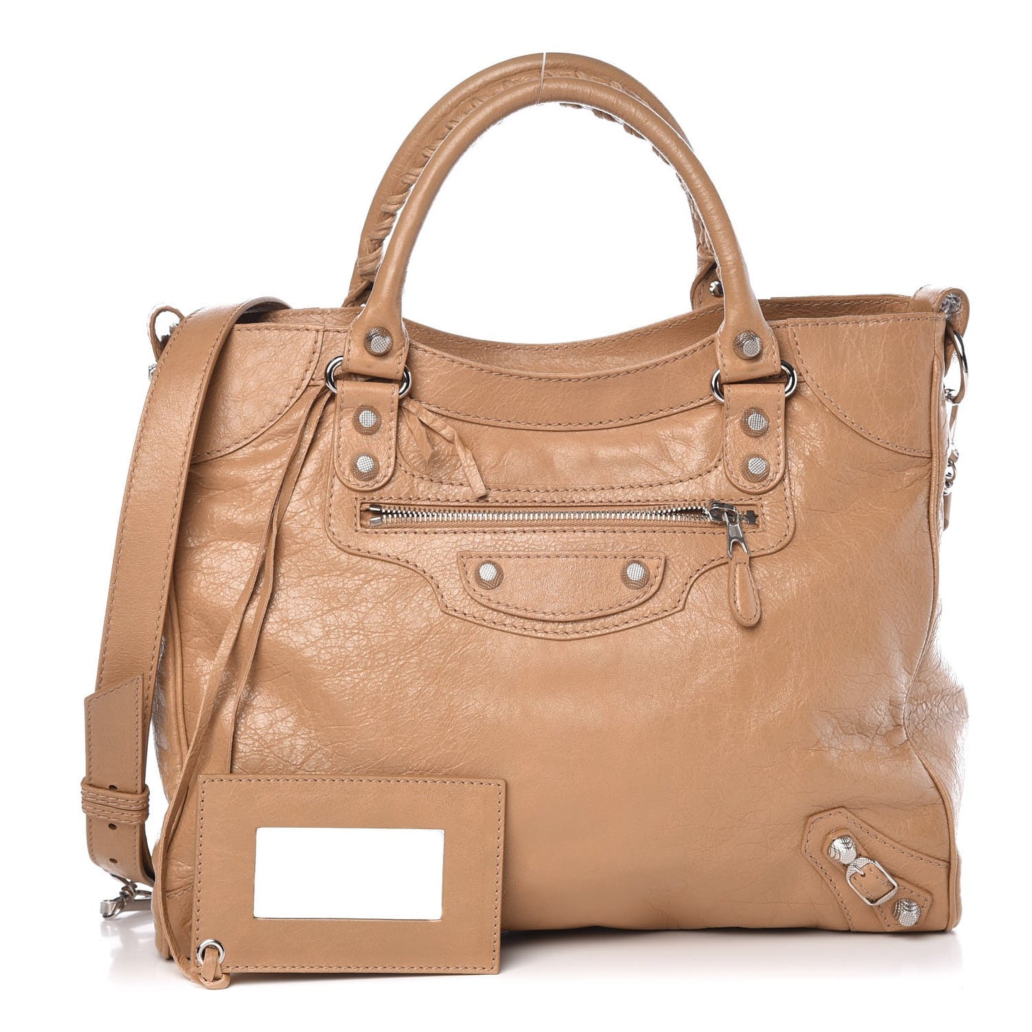 Agneau Giant 12 Silver Hardware Velo Beige Nougatine