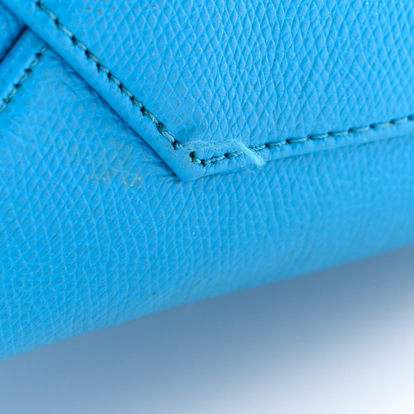Grained Calfskin Small Vertical Cabas Turquoise