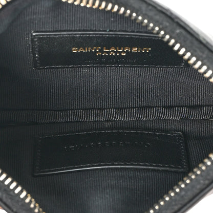 Saint Laurent Calfskin Matelasse Monogram Key Pouch Black 5 of 13
