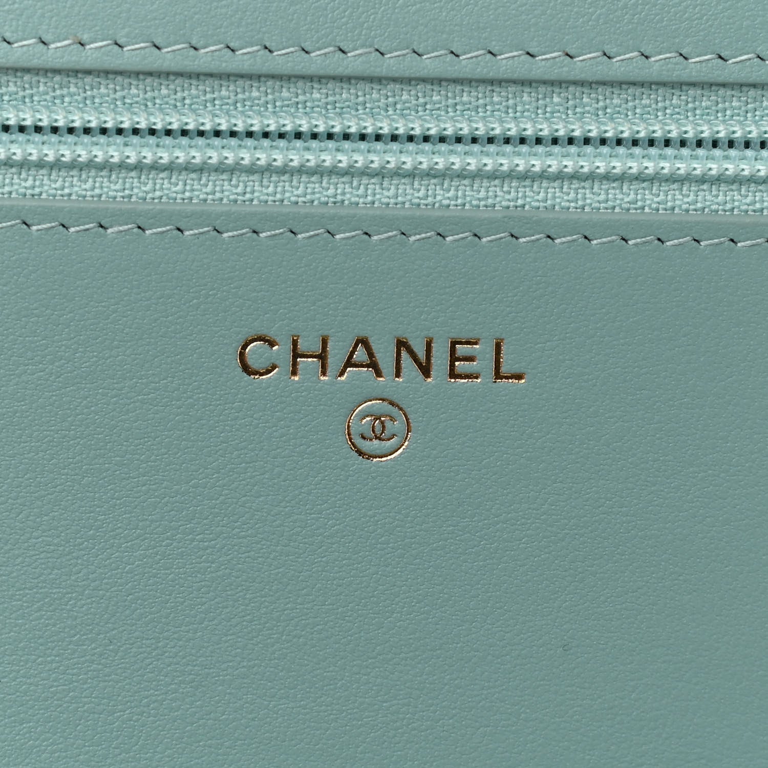 Chanel Caviar Quilted Boy Wallet On Chain WOC Light Blue 6 of 14