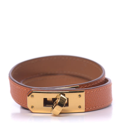 Hermes Epsom Kelly Double Tour Bracelet S Orange 1 of 6