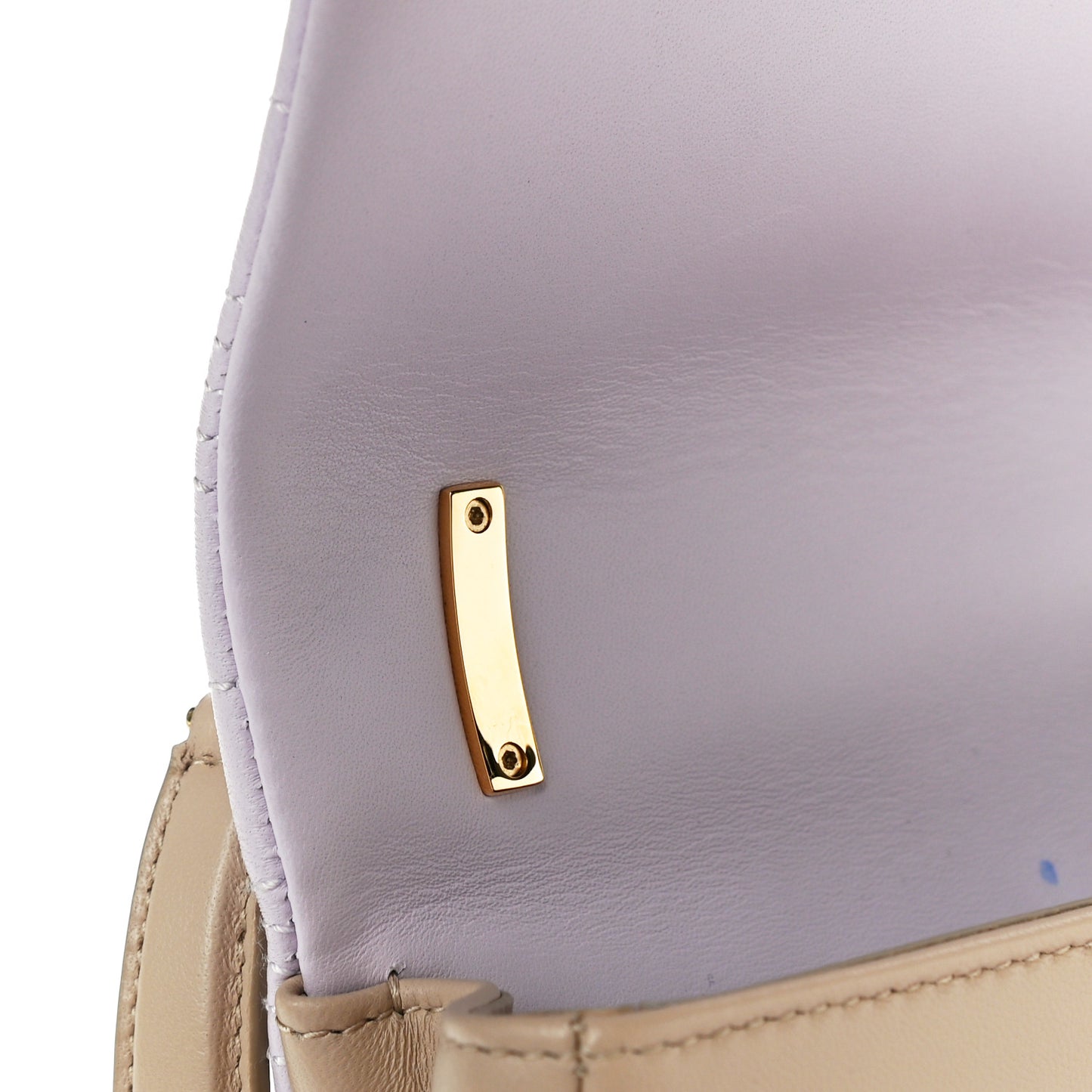 Lambskin Quilted Small Lola Bag Pale Thistle Soft Fawn