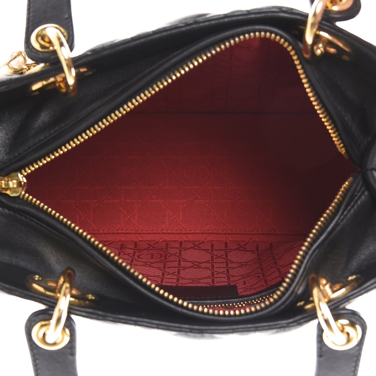 Christian Dior Lambskin Cannage Medium Lady Dior Black 4 of 11