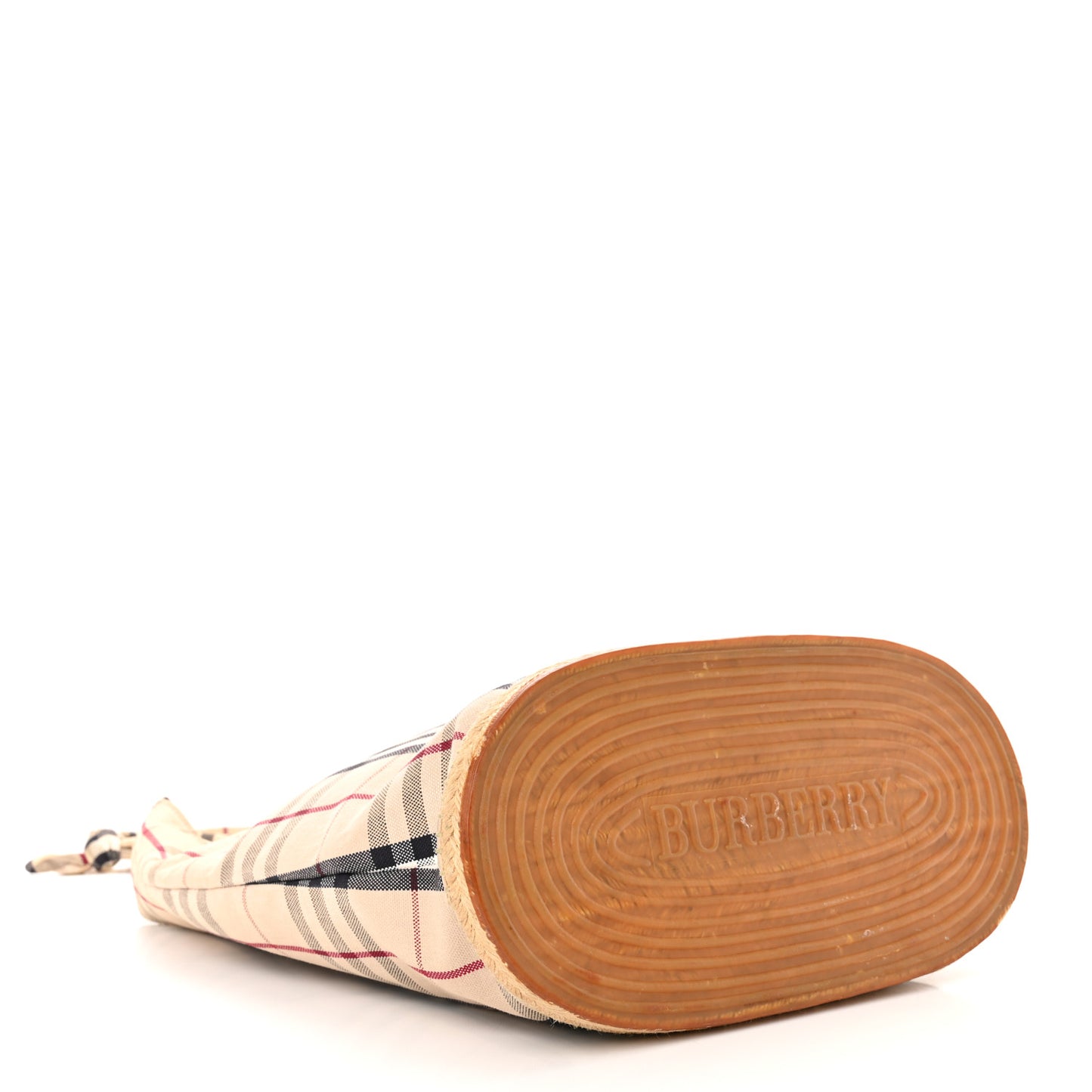 House Check Espadrille Bucket Bag Beige