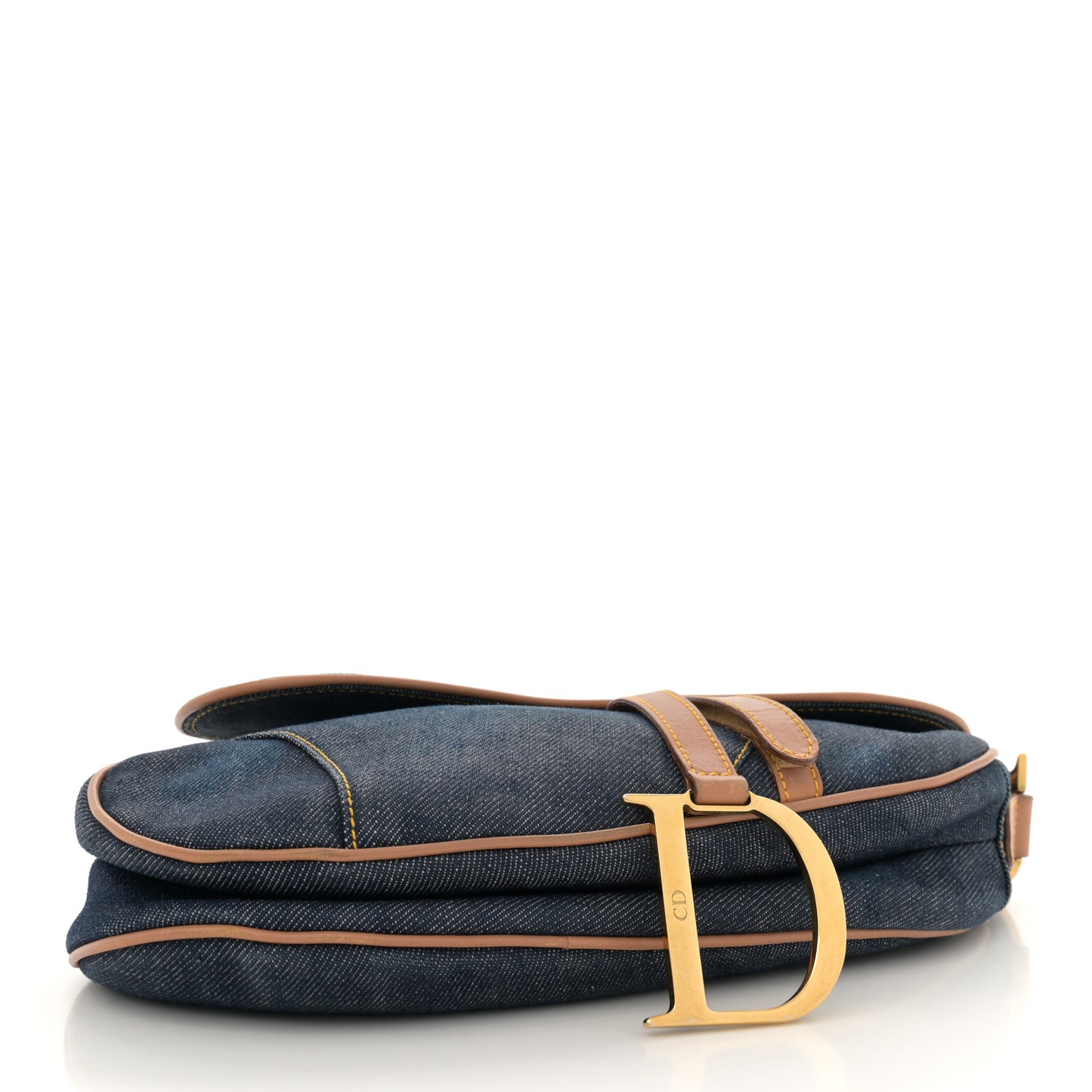 Denim Calfskin Saddle Bag Blue