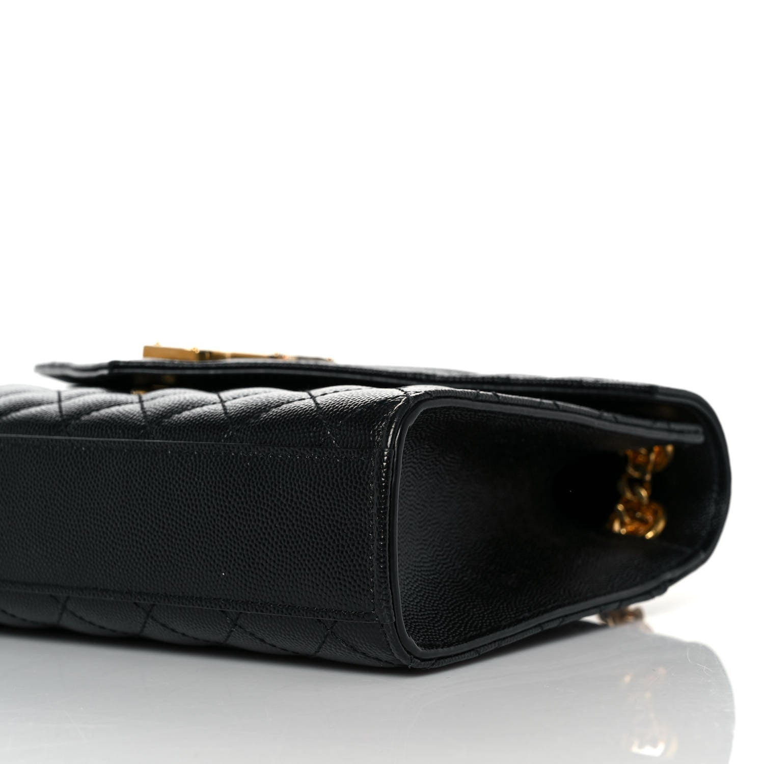 Saint Laurent Grain De Poudre Textured Mixed Matelasse Triquilt Medium Monogram Satchel Black 8 of 8