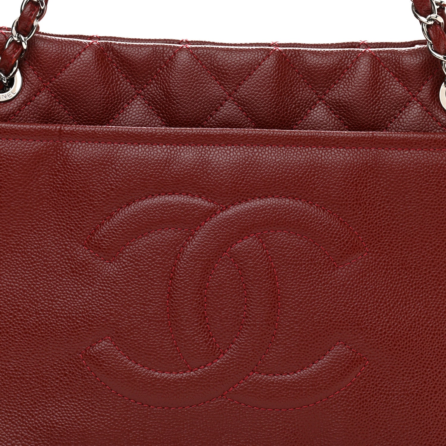 Chanel Caviar Quilted Large Timeless CC Soft Tote Dark Red 8 of 11