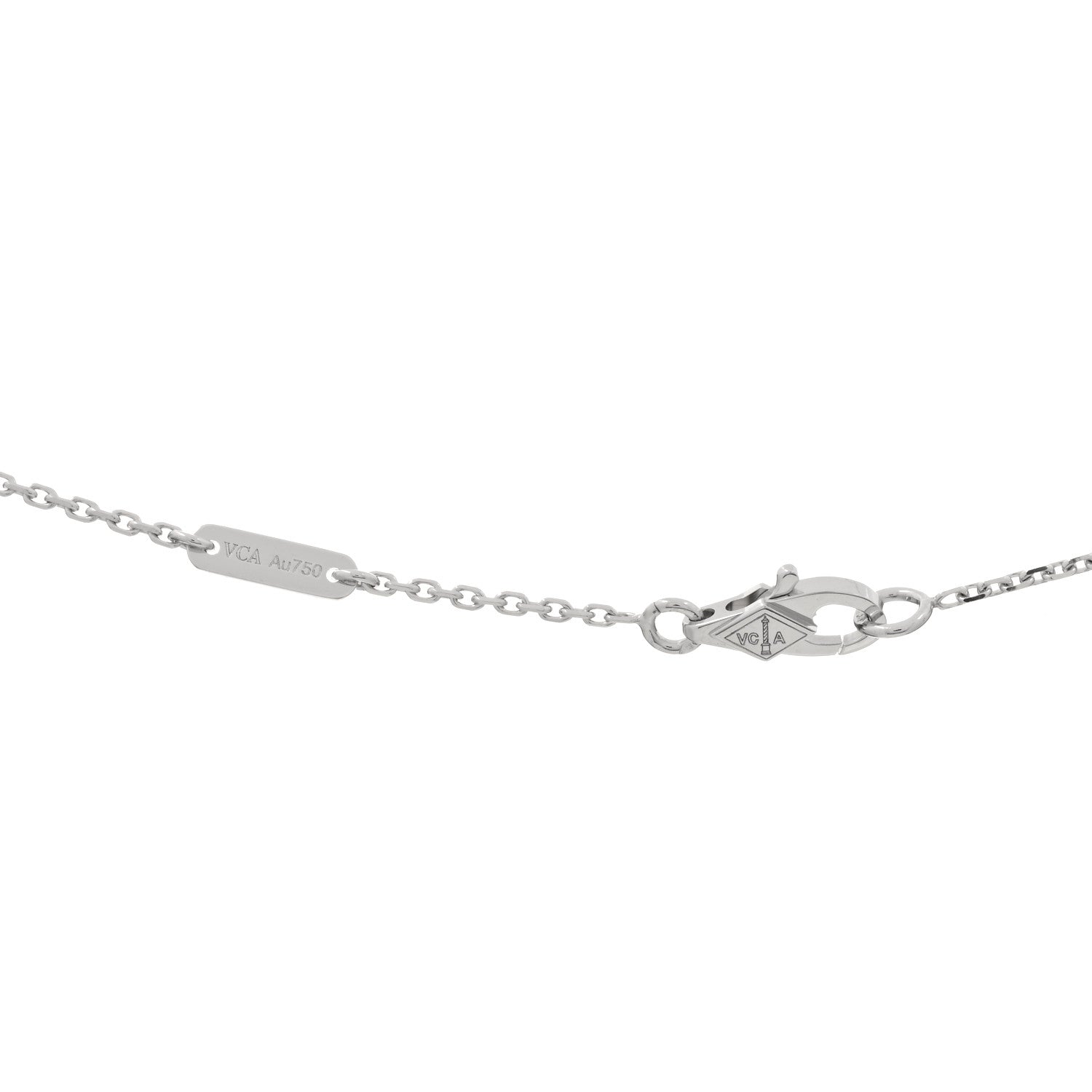 Van Cleef & Arpels 18K White Gold Diamond Sweet Alhambra Pendant Necklace 3 of 3