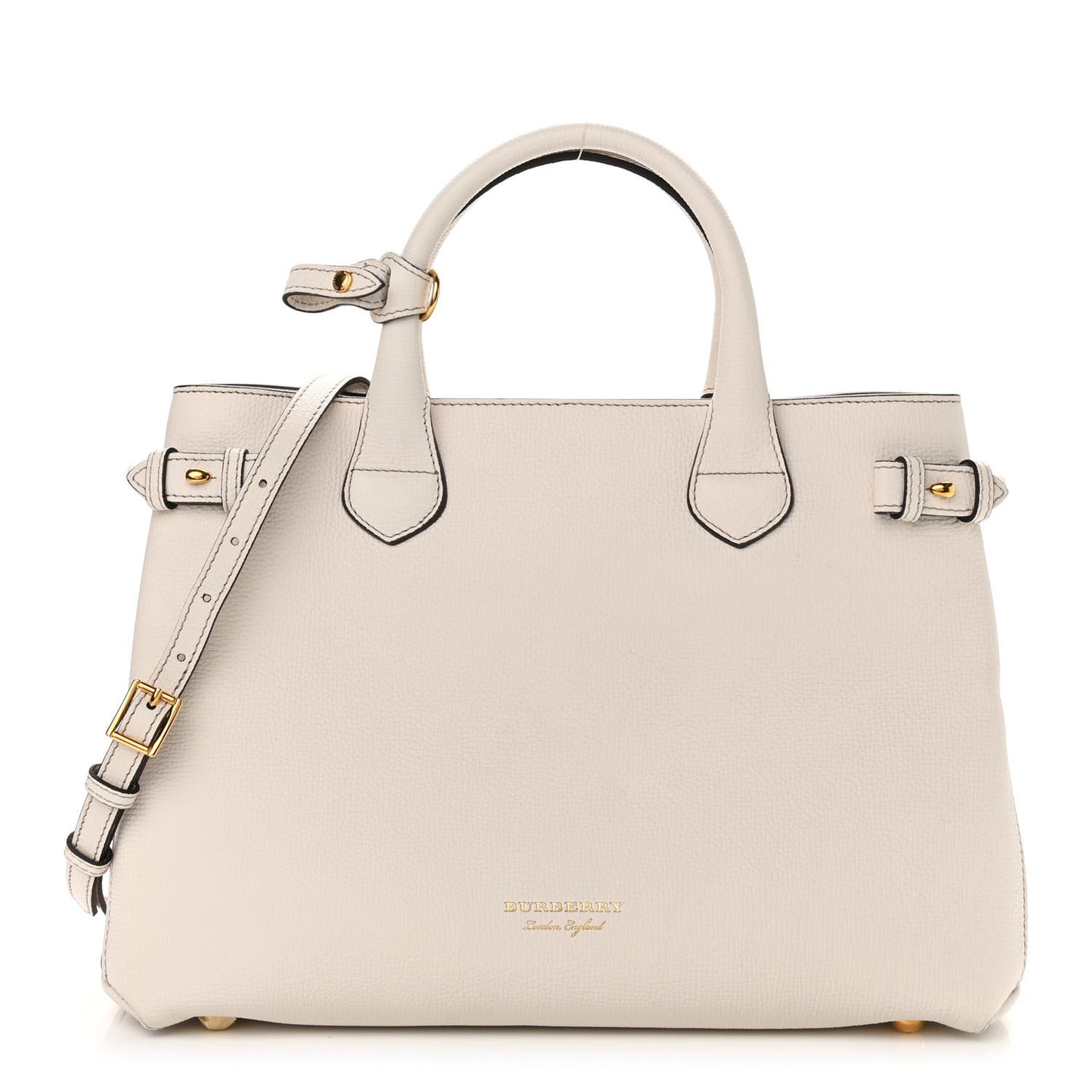 Derby Calfskin House Check Medium Banner Tote Beige