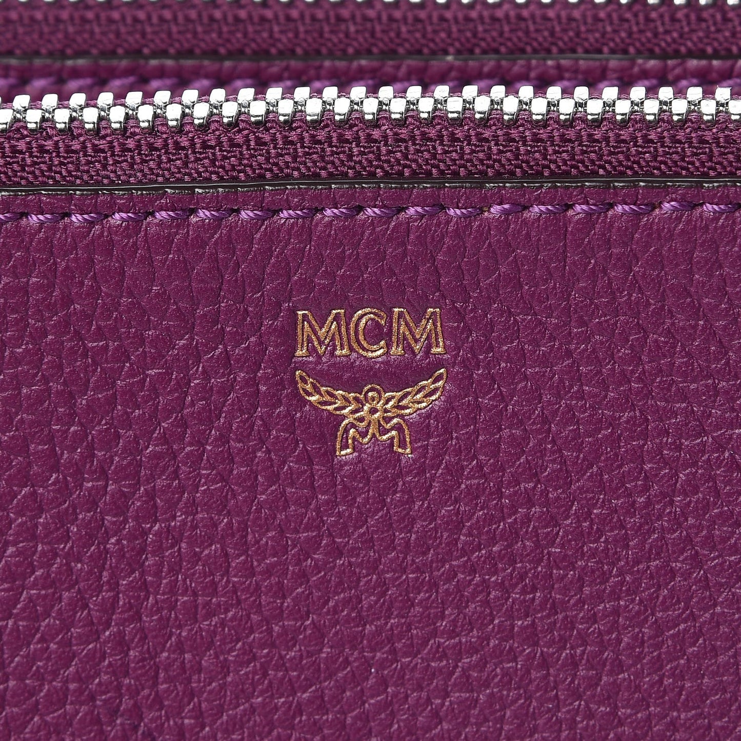 Grained Calfskin Milla Double Crossbody Bag Purple