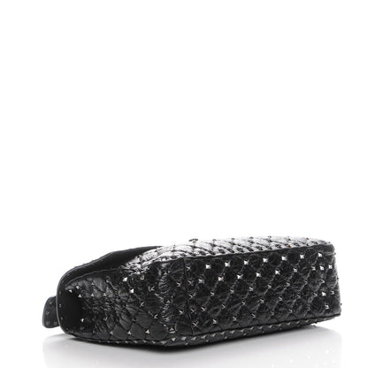 Valentino Garavani Lambskin Medium Rockstud Spike Shoulder Bag Black 4 of 7