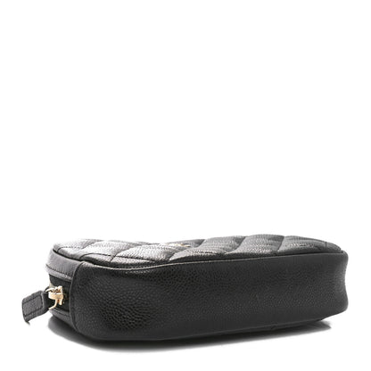 Chanel Caviar Quilted Small Curvy Pouch Cosmetic Case Black 4 of 10