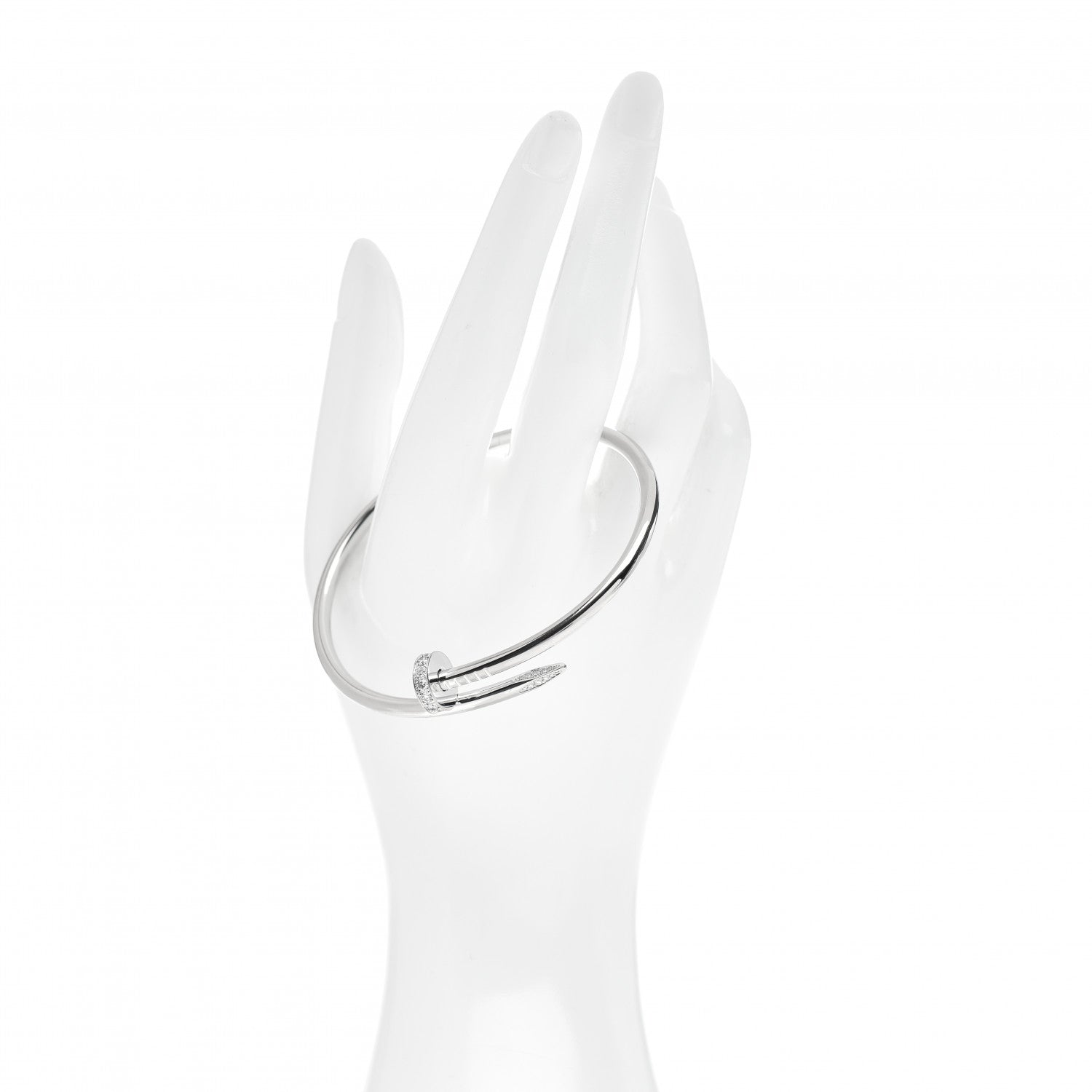 Cartier 18K White Gold Diamond Juste Un Clou Bracelet 19 2 of 6