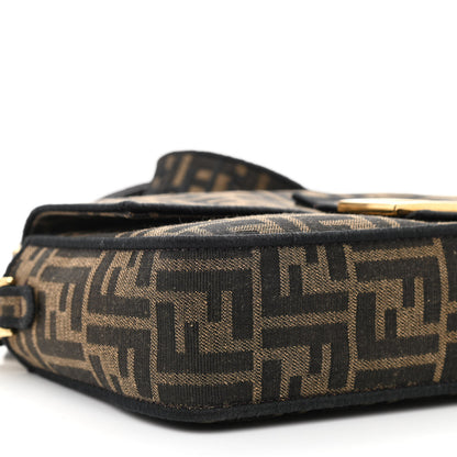 Fendi Fabric Jacquard FF 1974 Medium Baguette Tobacco Moro Black 9 of 10