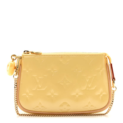 Louis Vuitton Metallic Vernis Valentine Mini Pochette Accessories Banana Fizz 1 of 10