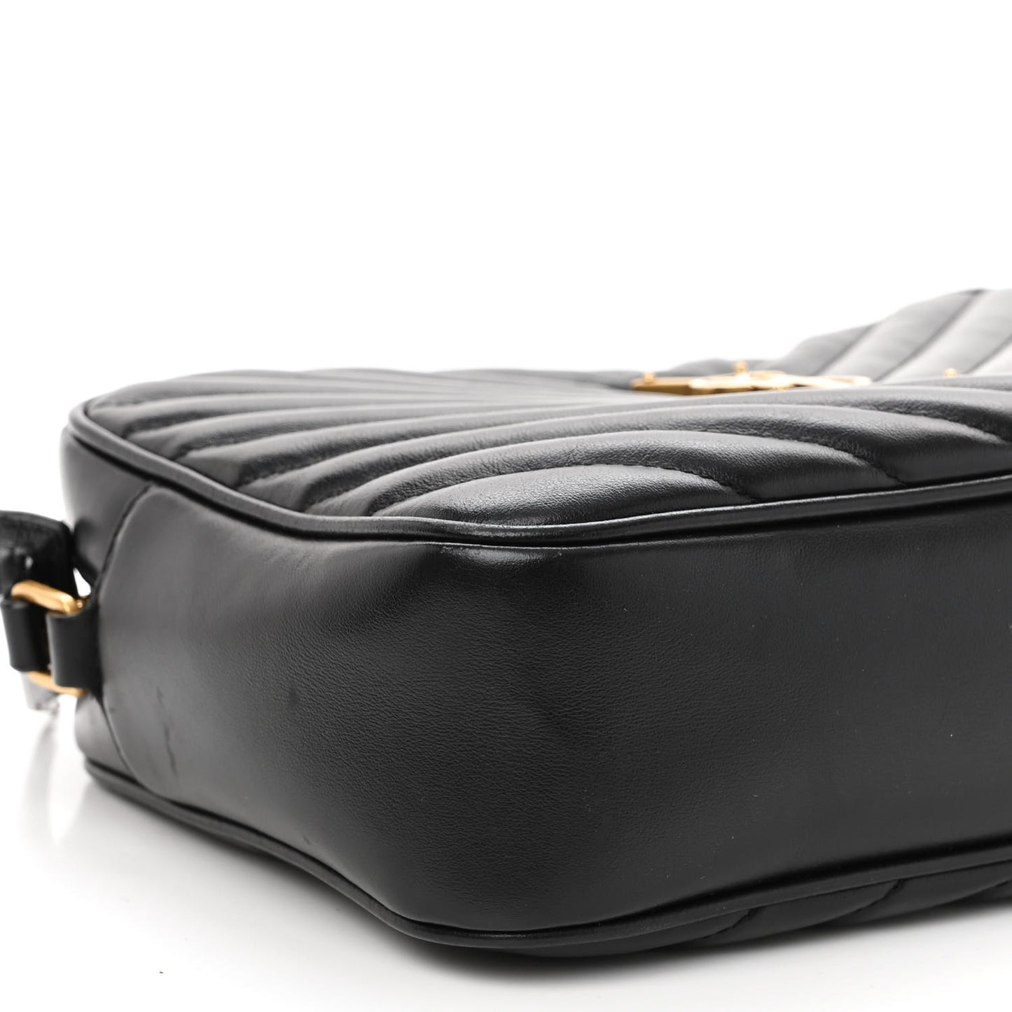Calfskin Matelasse Monogram Lou Camera Bag Black