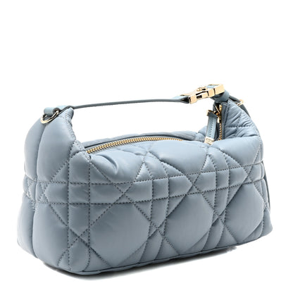Christian Dior Calfskin Macrocannage Medium Diortravel Nomad Pouch Bracing Blue 3 of 10