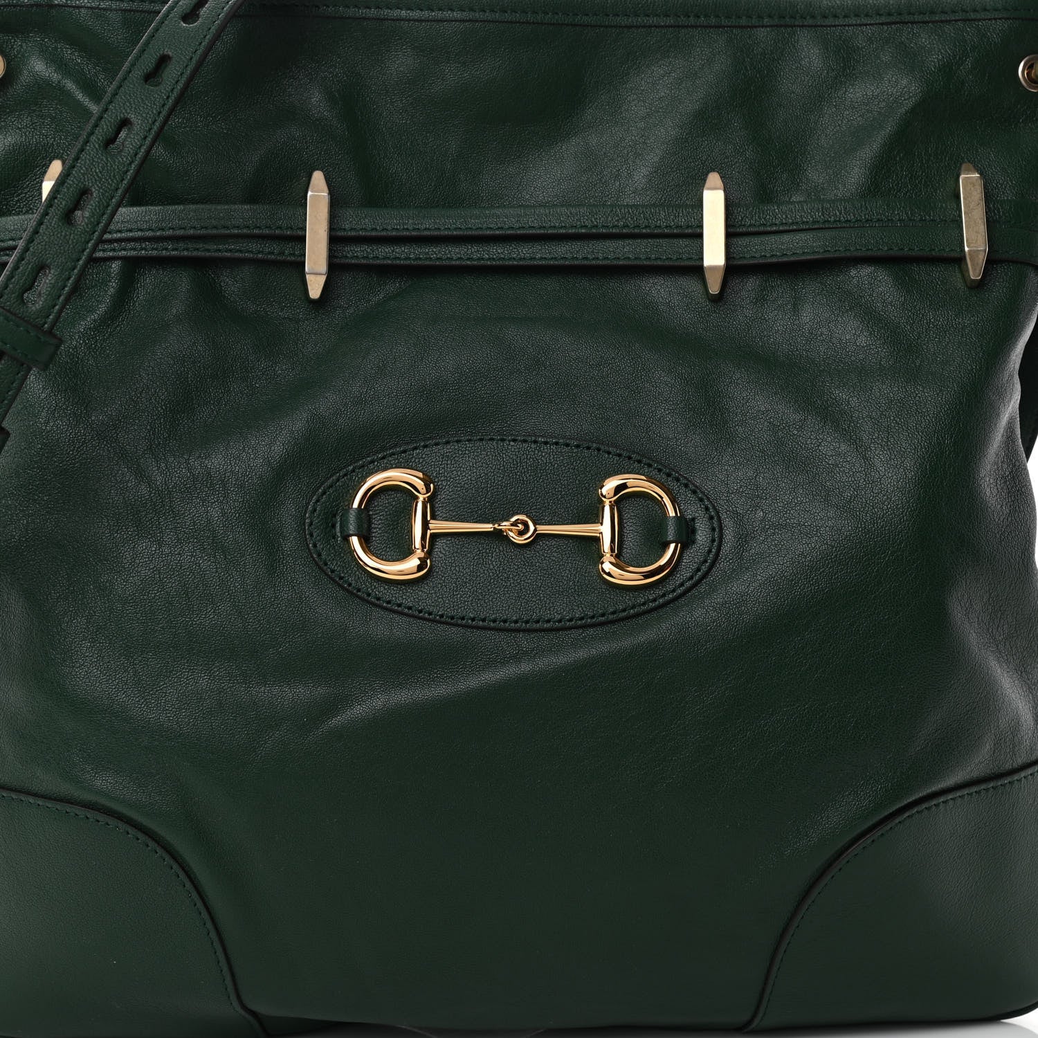 Gucci Sakai Calfskin Horsebit 1955 Cinch Top Messenger Bag Vintage Green 8 of 10