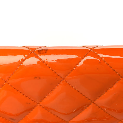 Chanel Patent Quilted Clutch with Chain Flap Orange 15 of 15