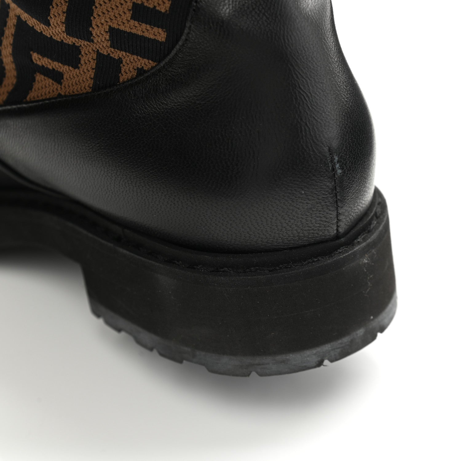 Fendi Nappa Microfiber Fabric FF Rockoko Thigh High Boots 40 Black Tobacco 7 of 7