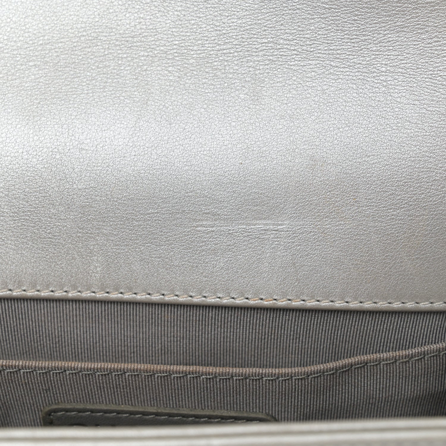 Chanel Metallic Lambskin Quilted Small Boy Flap Silver 9 of 13
