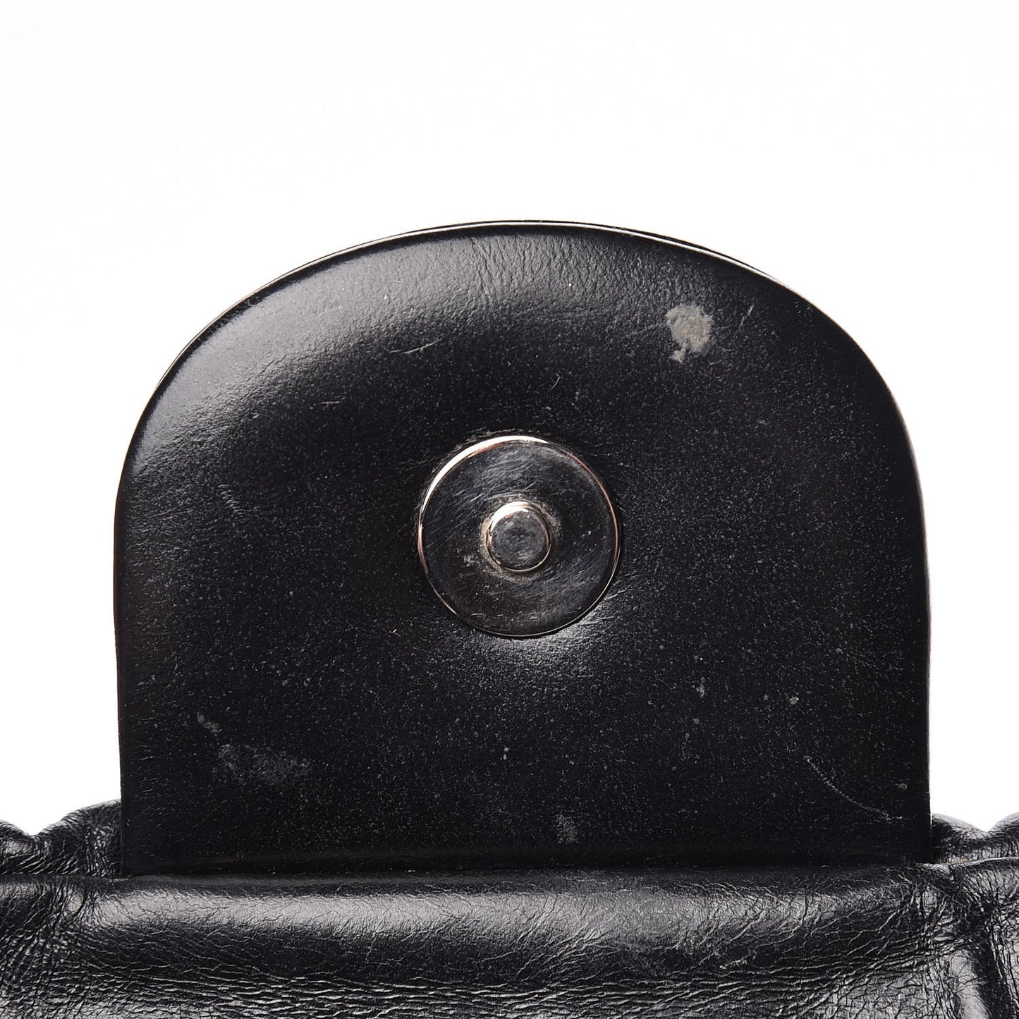 Glazed Calfskin Maxi Twisted Flap Black