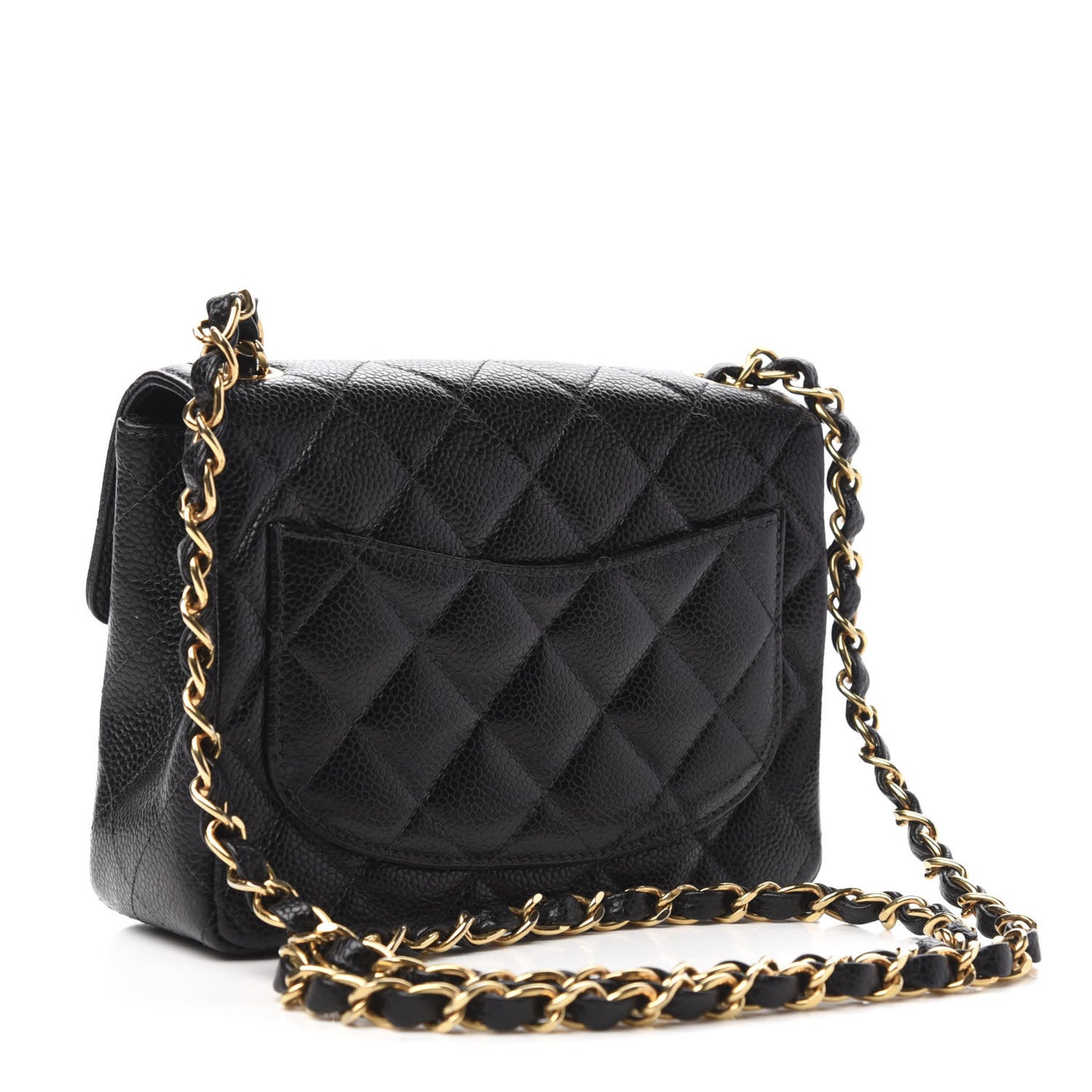 Caviar Quilted Mini Square Flap Black