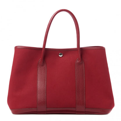 Hermes Buffle Sindhu Toile Garden Party 36 MM Tote Rouge Imperial 1 of 8