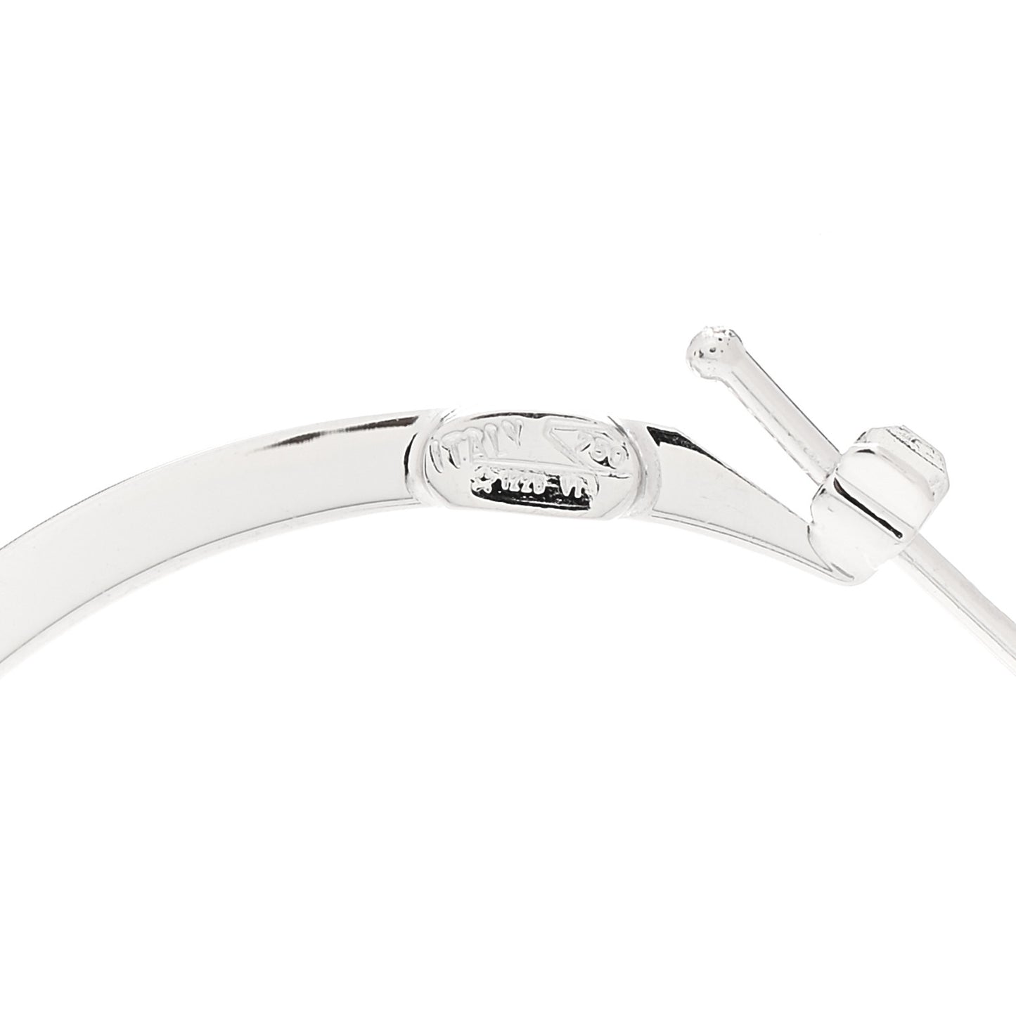 18K White Gold Flat Hoop Earrings