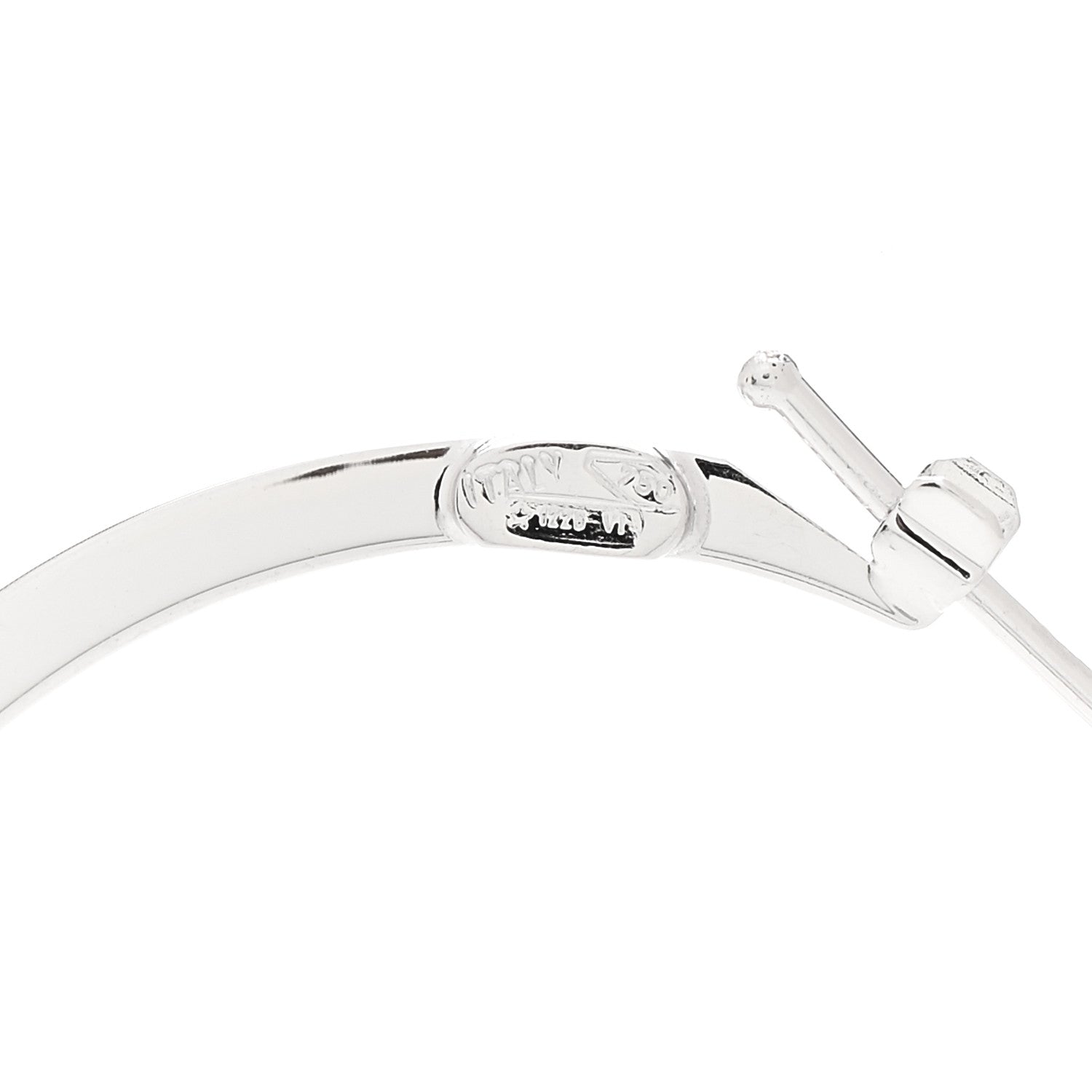 Roberto Coin 18K White Gold Flat Hoop Earrings 3 of 3