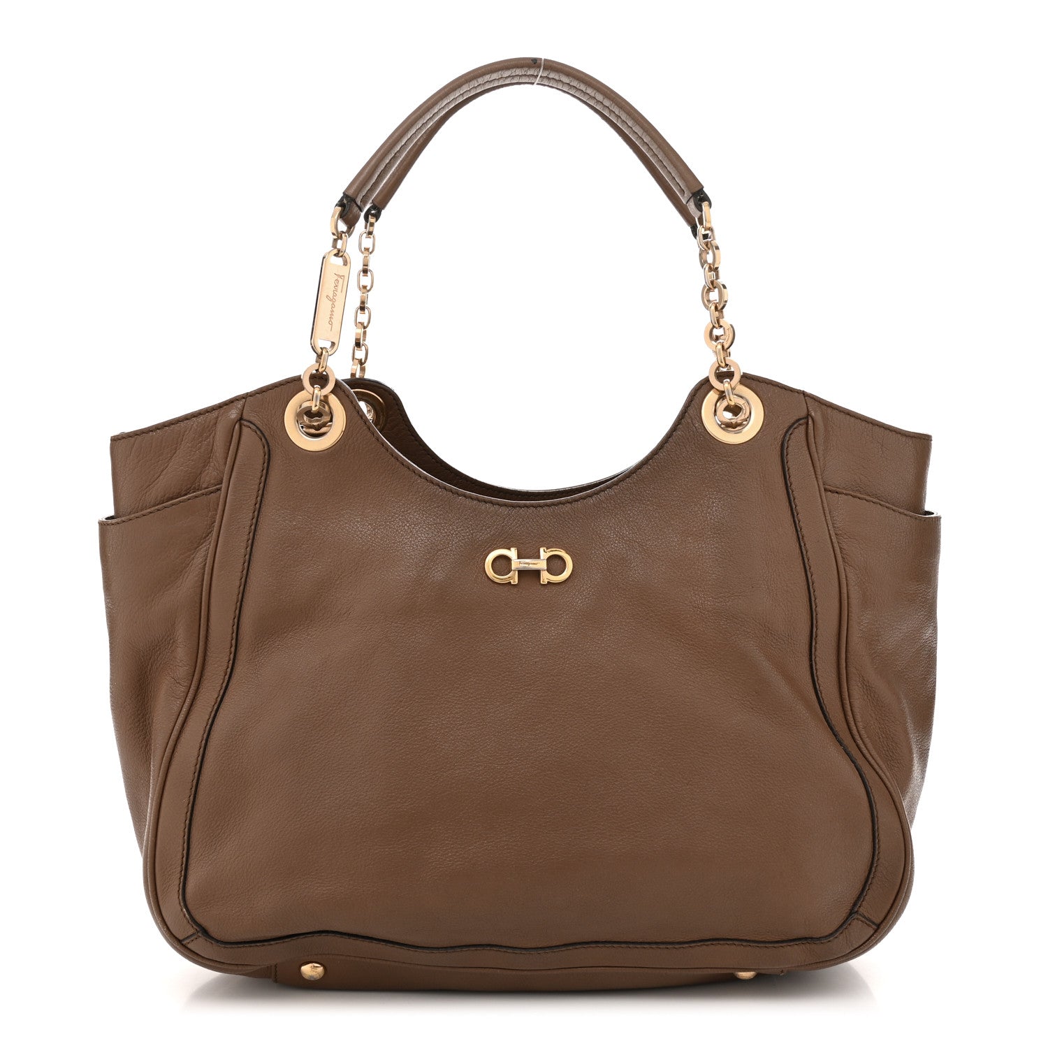 Salvatore Ferragamo Buffalo Betulla Tote Brown 1 of 15