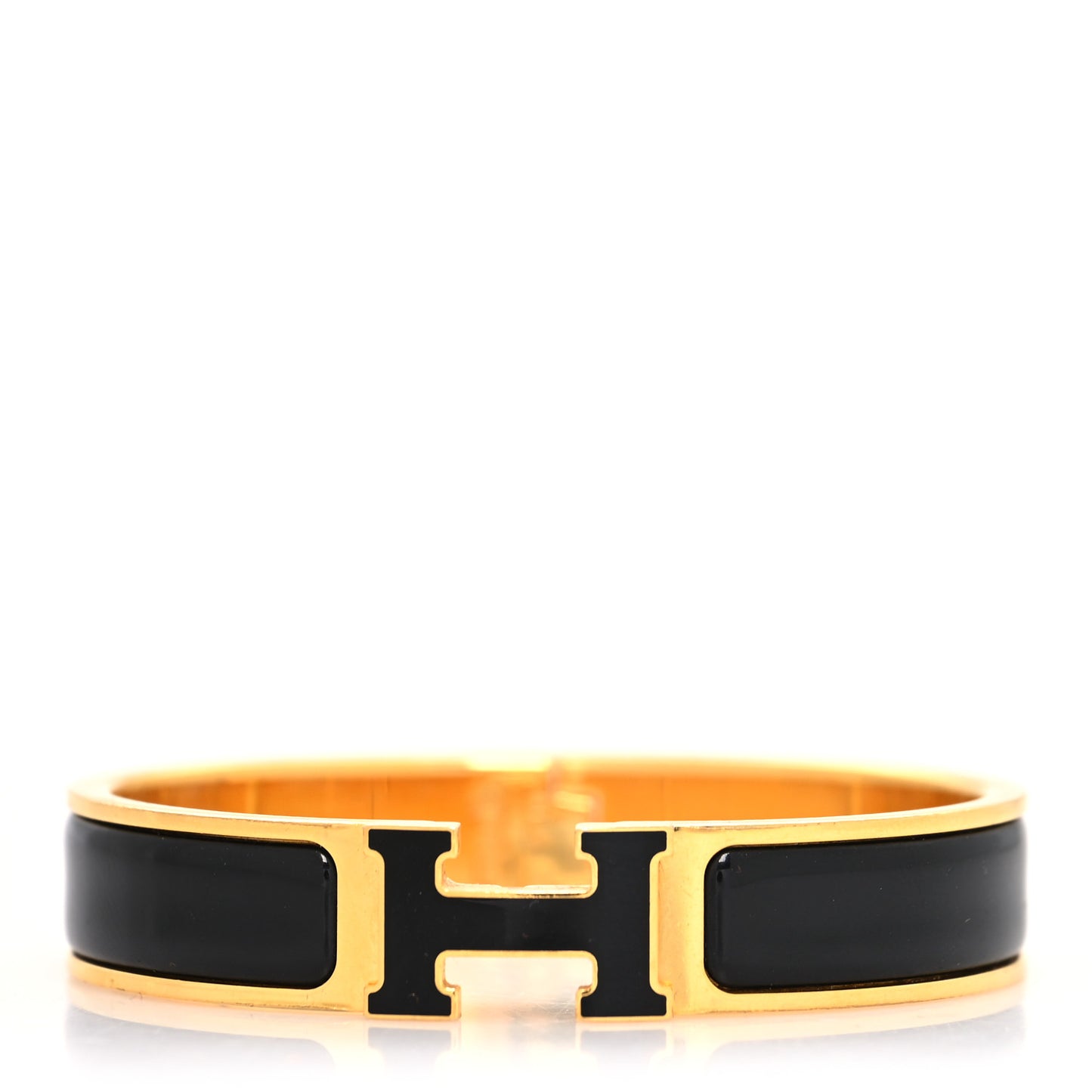 Enamel Narrow Clic Clac H Bracelet PM Black