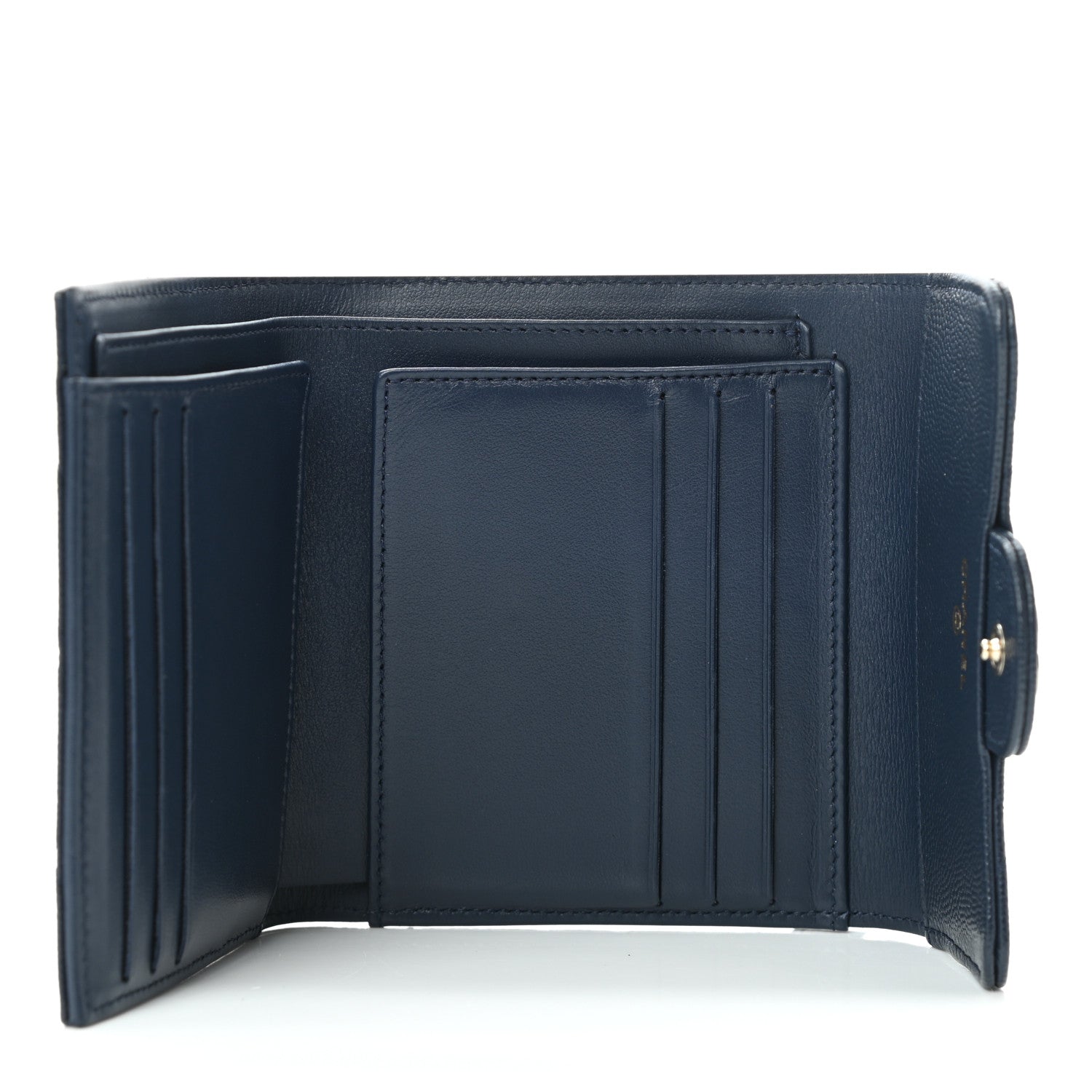 Chanel Caviar Quilted Compact Flap Wallet Navy 5 of 12