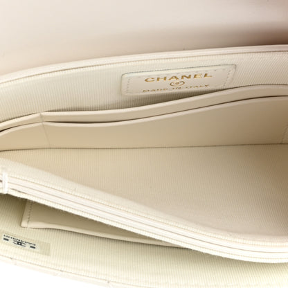 Chanel Shiny Lambskin Flap Clutch With Chain White 5 of 11