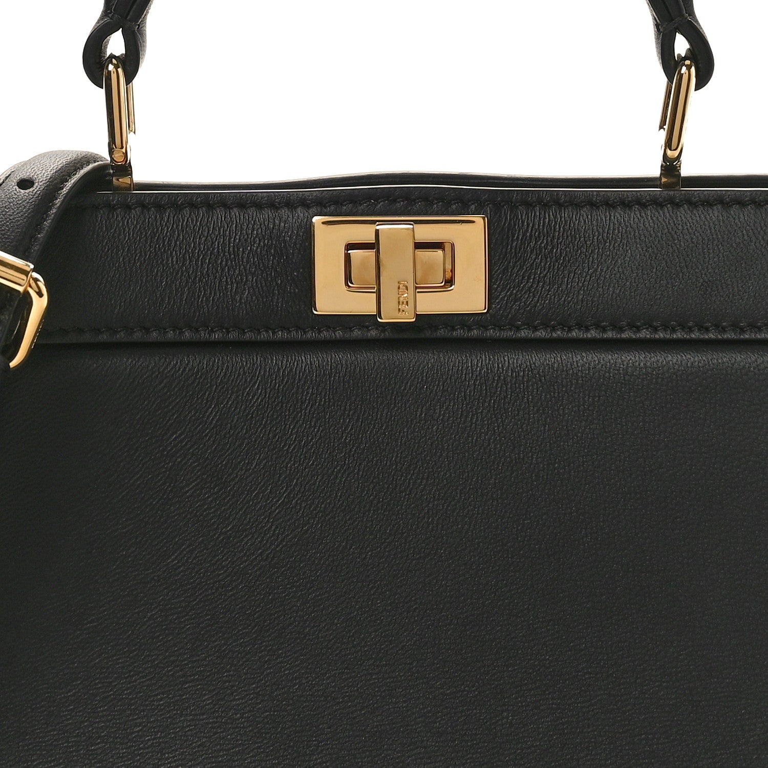 Fendi Shiny Nappa Petite Peekaboo I SEE U Satchel Black 8 of 11