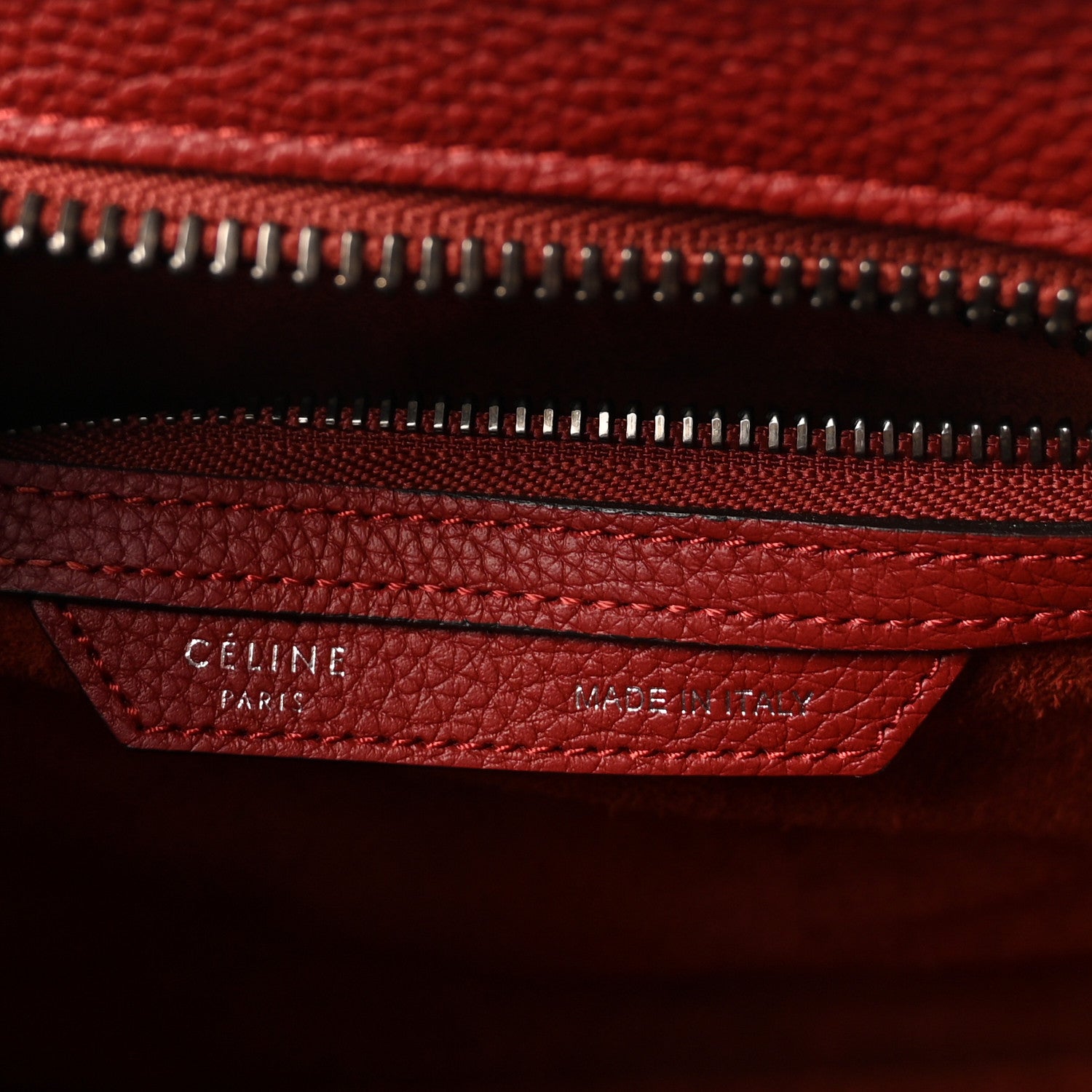 Celine Drummed Calfskin Micro Luggage Merlot 6 of 9
