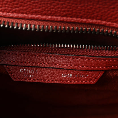 Celine Drummed Calfskin Micro Luggage Merlot 6 of 9