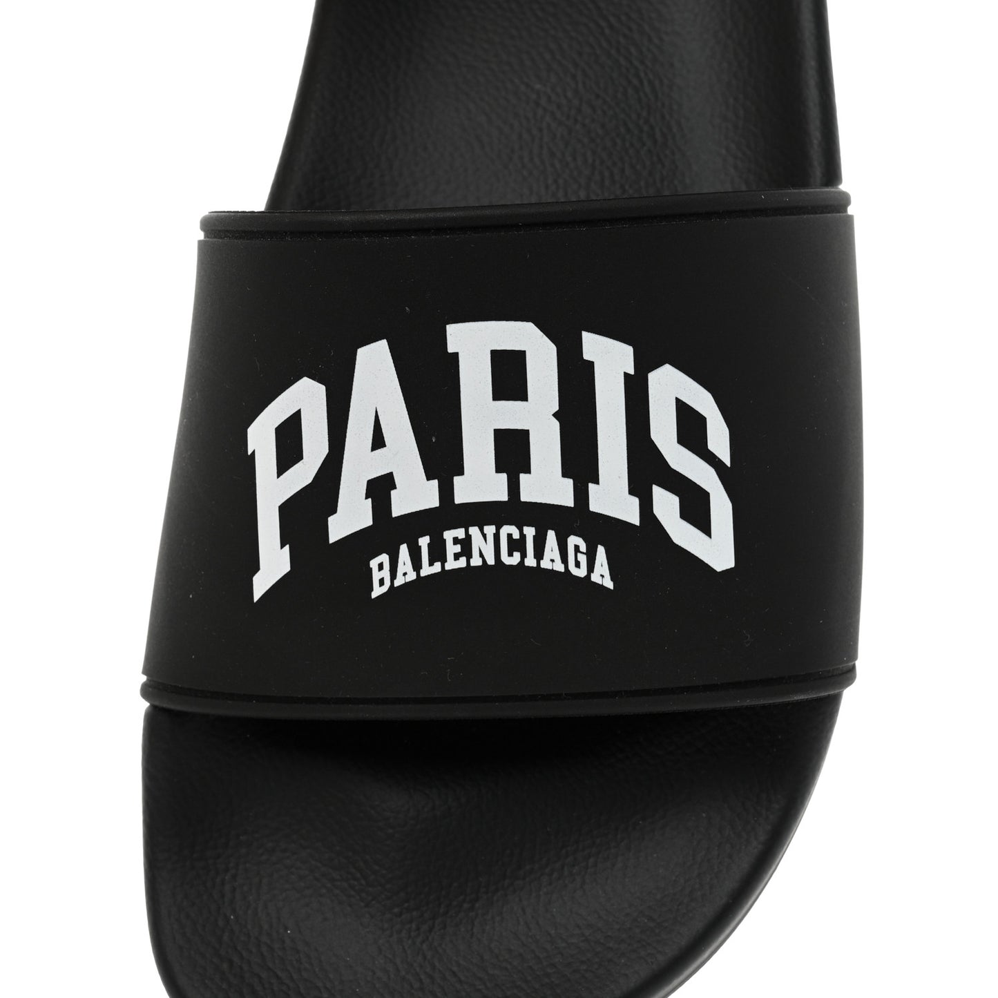 Rubber Paris Logo Womens Slide Sandals 37 Black