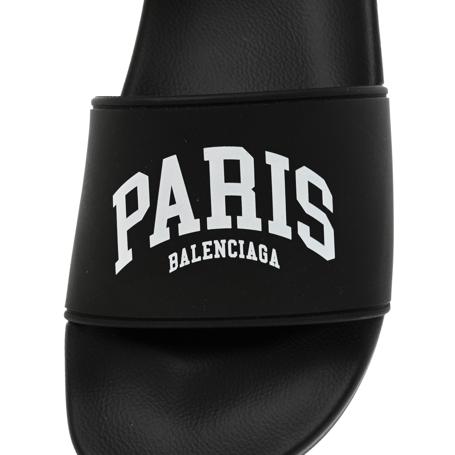 Balenciaga Rubber Paris Logo Womens Slide Sandals 37 Black 6 of 9