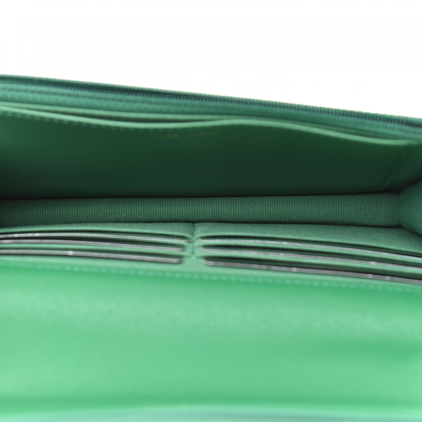 Shiny Lambskin Quilted Chanel 19 Wallet On Chain WOC Green